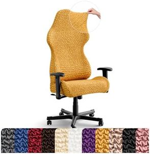 PAULATO BY GA.I.CO. Stretch Office & Gaming Chair Cover – Breathable Desk Computer Armchair Slipcover with Zipper – Bi-Elastic Stretchable Protector Machine Washable – Mango (Office Chair)