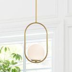 Mid Century Modern Globe Pendant Light Gold Pendant Lighting Fixture Glass Pendant Light for Kitchen Island(no Bulbs)