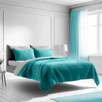 Mezzati Bedspread Coverlet Set Blue-Ocean Teal – Prestige Collection - Comforter Bedding Cover – Brushed Microfiber Bedding 3-Piece Quilt Set (Queen/Full, Blue Ocean Teal)