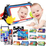 Baby Toys 0-12 Months, Notique Tummy Time Toys 0-12 Months Newbron Toys 0-3-6 Months Baby Mirror Infant Toys Black and White Baby Toys Sensory Toys for Babies Essentials Baby Gifts