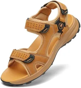 FLARUT Men's Sport Sandals Outdoor Hiking Sandal Open Toe Walking Sandals for Summer Beach Water Shoes(Yellow-a,40)