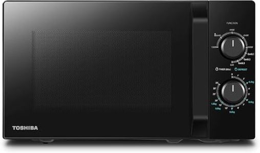 Toshiba MW2-MG20PF(BK)/GE Mikrowellenherd 800 W mit knuspriger Grill- & Kombigarfunktion, 5 Leistungsstufen, 1000 W Grillleistung, Schwarz