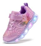 SINOSKY Toddler Girls Led Shoes Kids Light Up Sneakers, Hot Pink, 13 Little Kid