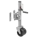 TOWKING 6-inch Dual Wheels Trailer Jack, 13" Vertical Movement, 1500 lbs, for RV, Boat, Trailer and More, Silver