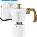 GROSCHE Milano Moka Stovetop Espresso Coffee Maker (White, 6 cup - 9.3 oz)