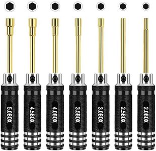 MDLHOBBY 7pcs Hex Nut Screwdriver Set, Hexagonal Head Nut Driver Set, Durable RC Tools Kit with Replaceable Tips (2.0-5.0) mm for RC Car Truck Hobby Repair