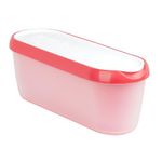 Tovolo Glide-A-Scoop Ice Cream Tub, 1.5 Quart, Insulated, Airtight Reusable Container With Non-Slip Base, Stackable on Freezer Shelves, BPA-Free, Strawberry Sorbet