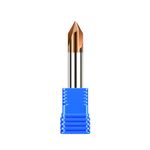 sisona Carbide Chamfer End Mill 60 Degree 3/8" Shank Dia - Carving Bits, V Groove,Tisin Coated 3 FLUTE - for Alloy Steels, Hardened Steels