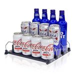 Drink Organizer for Fridge | Refrigerator Bottle Can Organizer, Self-Pushing Soda Can Dispenser Holds 15 Cans, Beverage Storage for Pantry/Vending Machine (3, 12")