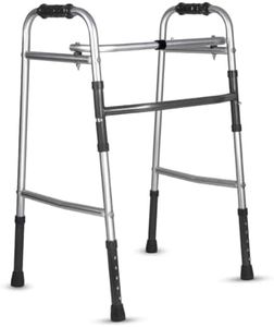 Vissco Dura Lite, Walker for Elderly and those Physically Challenged, Foldable, Light Weight & Height Adjustable Walking Aid, Made with Premium Grade Rubber Shoes and PVC Grip -Universal (Grey)