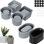 3 Pack Silicone Planter Molds for Concrete Square and Round Shaped Concrete Molds Flower Cement Pot Molds for DIY Homemade Succulent Plant Pots