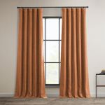 HPD Half Price Drapes Faux Linen Textured Room Darkening Curtains for Bedroom 96 Inches Long (1 Panel), 50W X 96L Curtains for Living Room Home Decor, Desert Orange