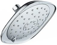 High-Pressure 3-function Giant 7.3-Inch Designer Rain Shower Head w/High-Power Pulsating Massage & Whisper-Quiet(TM) Technology! More Power - Less Noise/Brass Metal Connection Nut, Anti-Clog Jets