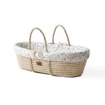 Silver Cross - Luxury Moses Basket - Organic Maize Hand Woven Crib - Baby Cot with Deep Quilted Liner - Natural Wool & Coir Mattress with Removable Organic Cotton Cover - Botanical