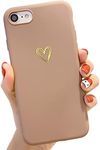 HJWKJUS Compatible with iPhone 6/6s Case for Women Girls, Soft Flexible Durable Cute Heart Pattern Slim Thin TPU Shockproof Case for iPhone 6/6s 4.7＂ -Brown