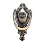 Woogim 1 Pcs Zinc Alloy Vintage Door Knocker with Peephole for Home Hardware Decoration European Style Retro Handle (Bronze)