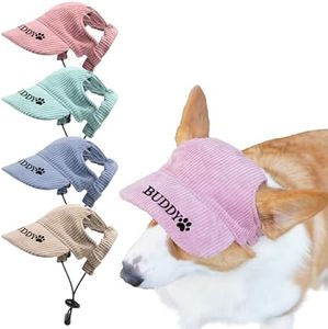 DYOART Custom Hats for Dogs with Embroidered Name Personalized Small Medium Large Dog Cat Hat with Ear Holes Adjustable Cap