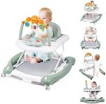 Boyro Baby Baby Walker, 5-in-1 Baby Walkers for Boys and Girls 6-12 Months with Bouncer, Removable Footrest, Feeding Tray & Music, Foldable & Adjustable Activity Walker for 6-18 Months Toddler Infant