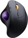 ProtoArc Wireless Trackball Mouse, EM04 Ergonomic Bluetooth Rollerball Mouse Rechargeable Computer Laptop Mouse, 3 Device Connection&Thumb Control, Compatible for PC, iPad, Mac, Windows (Purple Ball)