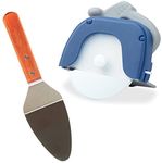 P-Plus International Pizza Cutter and Serving Turner - Pizza Serving Turner - Pizza Cutter Tool - Pizza Spatula - Pizza Cutter Wheel (Set of 2, Pizza Cutter - Blue)