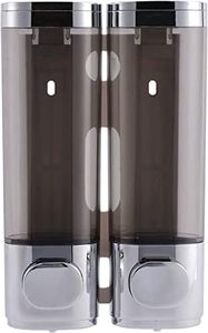 Wall Mounted Soap Dispenser Bathroom 2 Chambers, Shower Soap Dispenser 600ml Body Wash Dispenser Set, Shampoo and Conditioner Dispenser Hand Pump for Toilet Bathroom Kitchen Silver