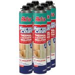 Akfix Thermcoat Spray Foam Insulation (120 Board Feet) - Wall & Attic Insulation Foam Spray, Polyurethane Expanding Foam, Closed Cell Spray Foam Insulation Kit, Gun & Cleaner NOT Included | 6 Pack