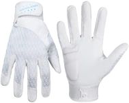 HANDLANDY Baseball Batting Gloves for Adult Youth, Grip Breathable Softball Batting Gloves Fit Men Kids Boys Girls (Pearl White-Adult, Adult Medium)