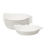 HIC Harold Import Co. 98030 4 oz 5" Porcelain Round Au Gratin Baking Dishes (Set of 6), White