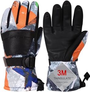 Pnosnesy Ski Gloves, Warmest Waterproof and Breathable Snow Gloves for Cold Weather, Fits Both Men & Women,for Parent Child Outdoor