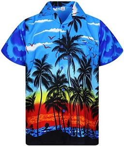 V.H.O Funky Hawaiian Shirt, Beach, Blue, L