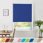 Deco Window 100% Blackout Roller Blinds for Windows UV Protection, Water Repellant & Glare Blockage, Room Darkening, Customized Size Roll-Up Shades for Home & Office (5FTX7FT, Royal Blue)