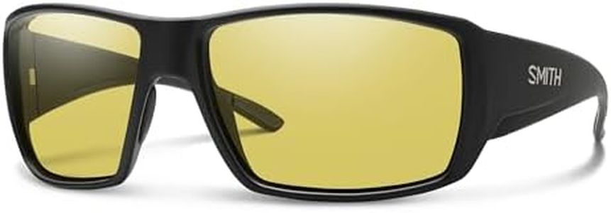SMITH Guide’s Choice Fishing Sunglasses – Men’s & Women’s Performance Eyewear, 100% UV Protection for Water Sports & Active Days – Matte Black + Yellow ChromaPop Glass Polarized Low Light Lenses