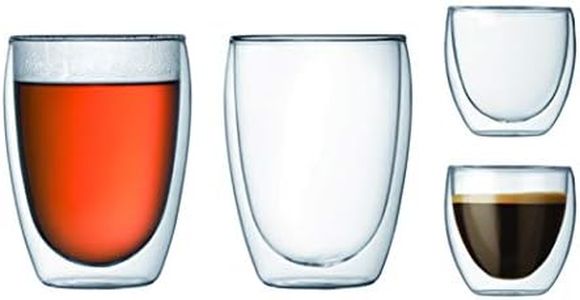 Bodum - K4557-10 - Pavina - Coffret de 4 Verres Double Paroi - Transparent - 8 cl et 35 cl
