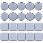 20 Pcs Furniture Sliders, VEGCOO Self -Adhesive Furniture Gliders PTFE Chair Leg Sliders, Round & Square Furniture Mover Floor Protector Pads for Smooth Carpet and Floor (Round + Square)