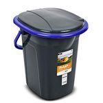 Green Blue GB320 Portable Toilet 19L Mobile Bucket Travel Lightweight Toilet For Hiking Campfire Grill Fishing Festivals Use (Black/Navy Blue)