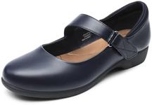 DREAM PAIRS Womens Ballet Mary Jane Flats, Comfortable Business Office Dress Shoes for Women Dressy and Work with Ankle Strap,Size 10,Navy,SDFA2407W