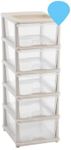 5 Tier Large Plastic Drawer Storage