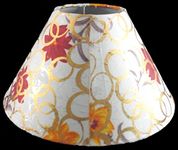 RSP Quality bit® Round Cream With Golden Polka Dots With Flower Design Lamp Shade For Table Lamp Or Floor Lamp 10 Inch