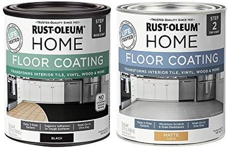 Rust-Oleum 367597 Home Interior Floor Coating Kit, Matte Black, 1 Quarts (Pack of 2)