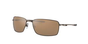 Oakley Men's OO4075 Square Wire Sunglasses, Gunmetal/Tungsten Iridium Polarized, 60 mm