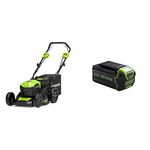 Greenworks GD40LM46SP Self Propelled Cordless Lawnmower with Brushless Motor for Larger Lawns up to 600m², 46cm Cutting Width, 55L Bag WITHOUT 40V Battery and Charger & 40V Battery G40B4