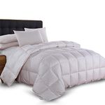 Royal Hotel California King Size Dobby Checkered White Goose Down-Comforter 106x90 650-Fill-Power 100% Cotton Shell 300TC -Luxury Duvet Insert 40 oz. Fill by Wholesalebeddings