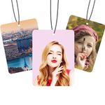 FAMILOVE Custom Air Freshener for Car with Photo Text Picture Both Sides, Personalized Gift for Valentine’s Day Birthday- Ideal for Car Wardrobe Bathroom Hanging Ornaments