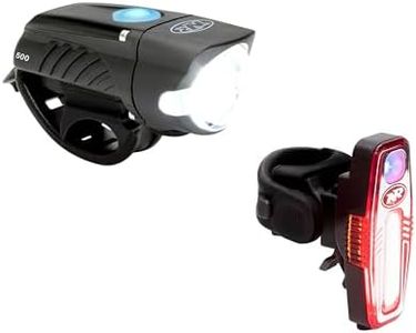 NiteRider Swift 500 Front Bike Light Sabre 110 Rear Bike Light Combo Pack- USB Rechargeable Bicycle Headlight LED Front Light Easy to Install Water Resistant Road Commuting Cycling Safety Flashlight