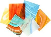 COE 96 Deluxe System 96, Assorted Fusible Glass Pack - 4 X 4 Sheets - 6 Pack