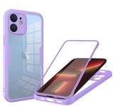 Skyhewen for iPhone 11 Case Built-in Screen Protector, 360°Full Body Military Grade Drop Protection Transparent Silicone Rugged Bumper Cover Clear Phone Case for iPhone 11, Purple