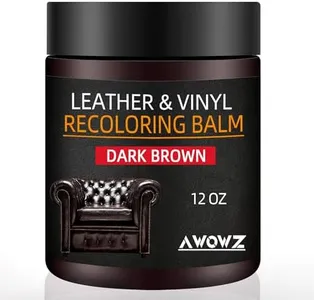 AWOWZ Leather Recoloring Balm, 12OZ Leather Couch Repair Kit, Leather Restorer for Couches, Leather Scratch Repair, Leather Recoloring Balm for Faded & Scratched Leather Couches (Dark Brown)
