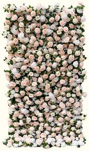Artificial Flower Wall Panels 4Ft x 8Ft, 5D Silk Wedding Flower Wall, Photo Booth Flower Backdrop for Wedding, Baby Shower & Bridal Shower Decor (4×8 ft White&Pink – Panel Only)
