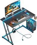 MOTPK Small Gaming Desk with LED Li