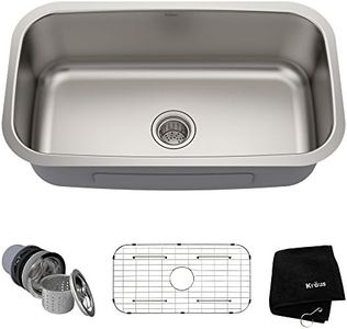 KRAUS Premier 31 1/2-inch 16 Gauge Undermount Single Bowl Stainless Steel Kitchen Sink, KBU14